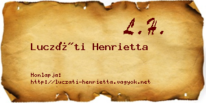 Luczáti Henrietta névjegykártya